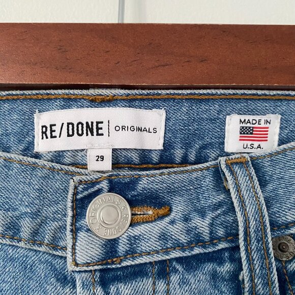 Re/Done Originals Straight Skinny Jeans Light Wash - Picture 5 of 16